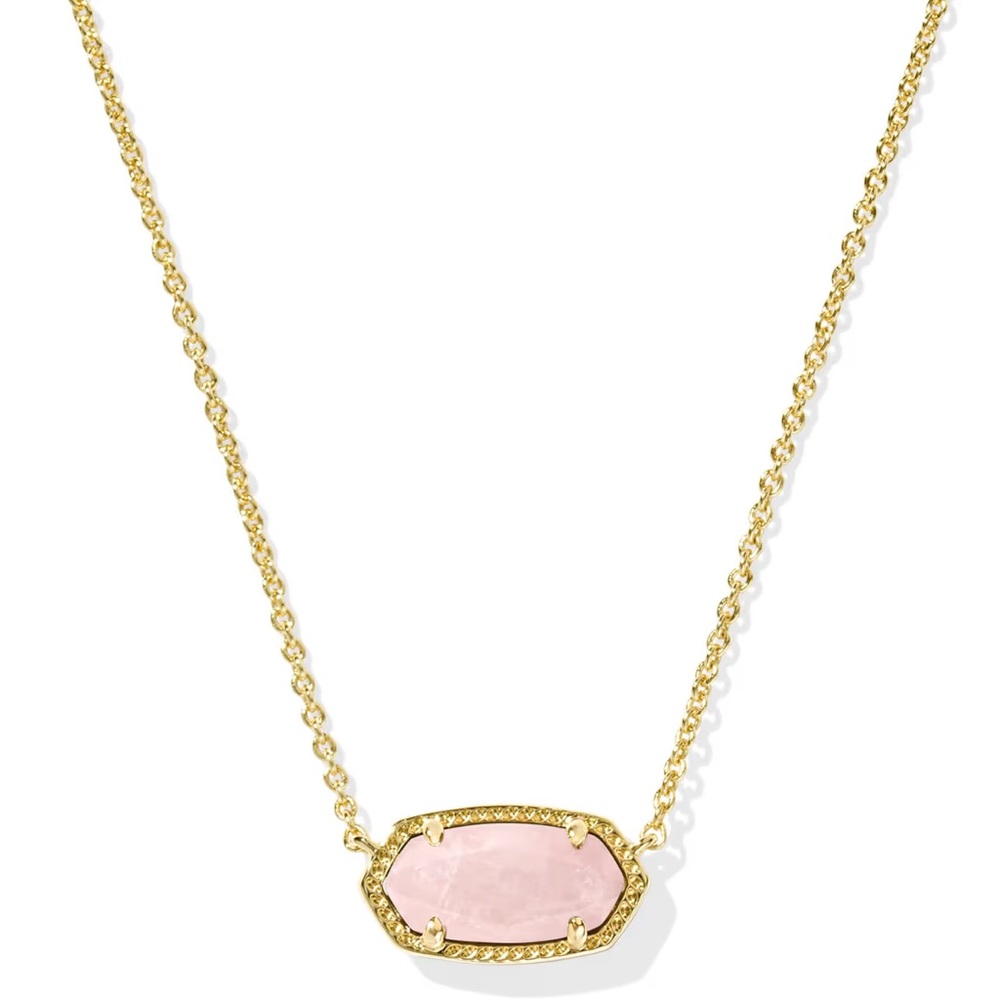 Kendra Scott Gold Necklace with Pink Stone